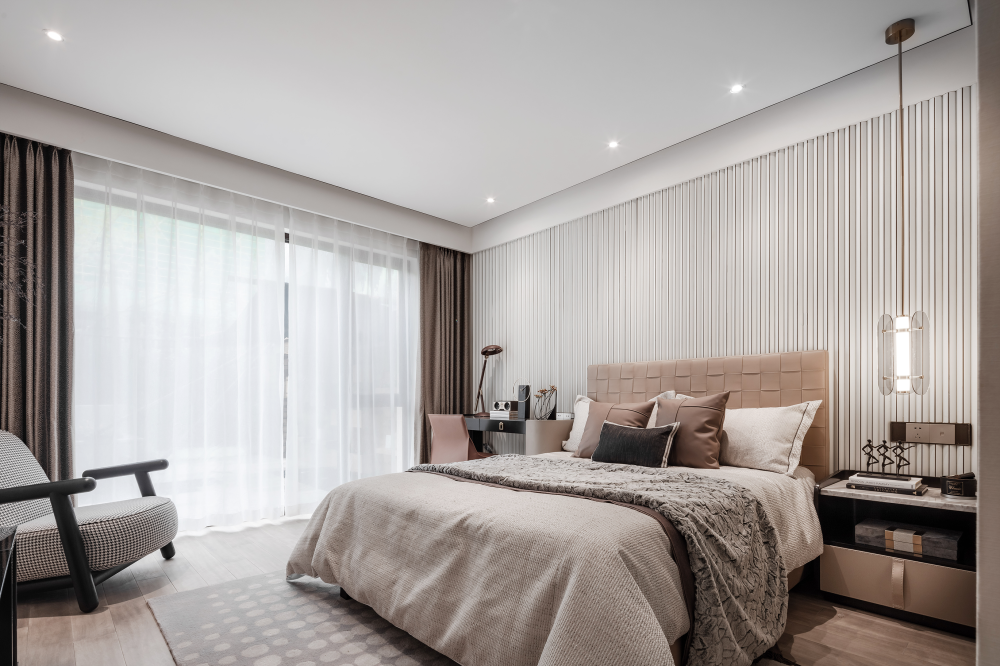 現(xiàn)代簡約風格別墅設計家裝案例-臥室 現(xiàn)代簡約風格別墅設計家裝案例-臥室