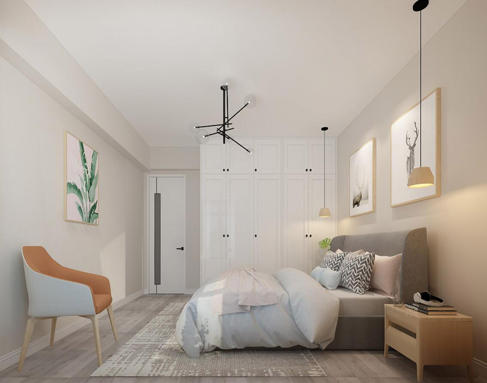 龍都春天三居100平米-北歐風格裝修案例-主臥 龍都春天三居100平米-北歐風格裝修案例-主臥