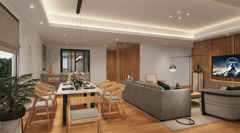 廣州市樂意居花苑現代簡約風格四居室裝修案例