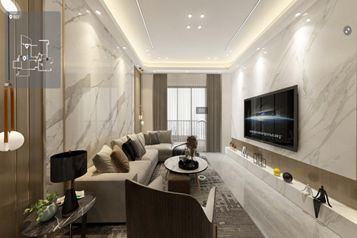 廣州市峰尚花園輕奢風格四居室裝修案例