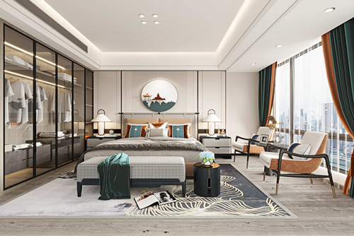 汕頭市尚逸華府新中式風格四居室裝修案例