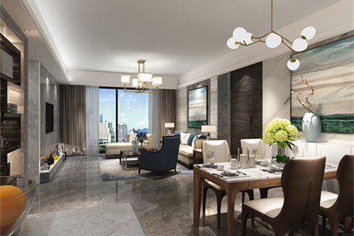 中山市遠洋翡麗郡現(xiàn)代簡約風(fēng)格三居室裝修案例